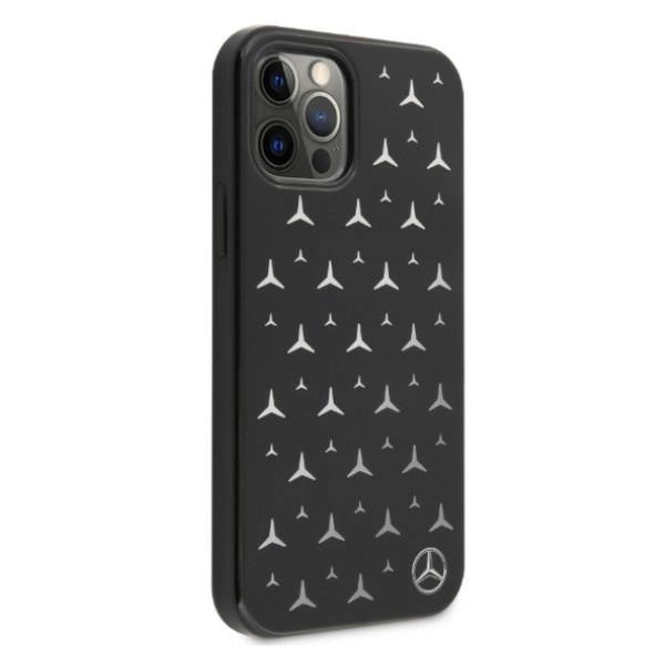 Mercedes MEHCP12LESPBK iPhone 12 Pro Max 6,7" sort/sort hårdkasse Silver Stars mønster