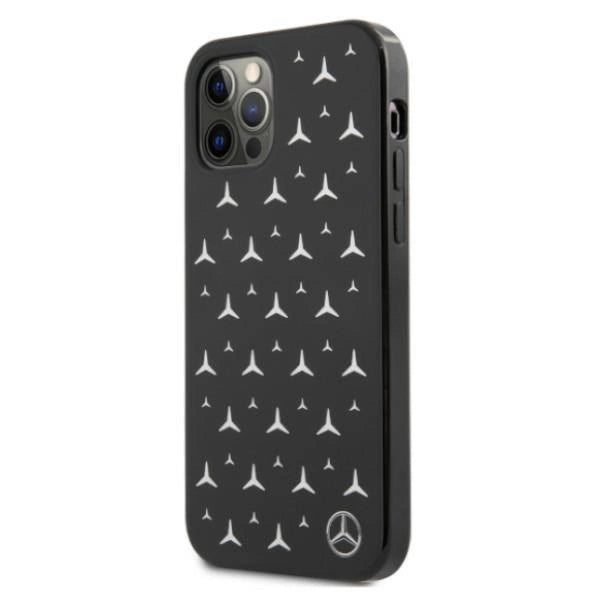 Mercedes MEHCP12MESPBK iPhone 12/12 Pro 6,1" sort/sort hardcase Silver Stars mønster