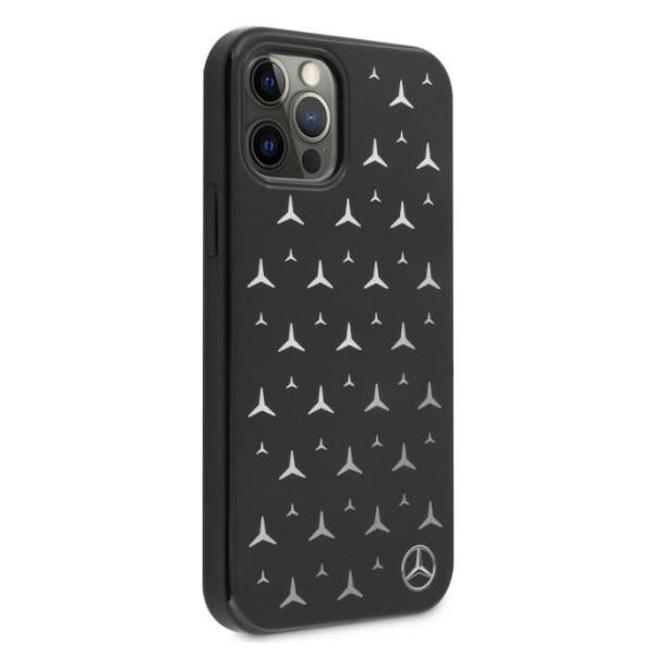 Mercedes MEHCP12MESPBK iPhone 12/12 Pro 6,1" sort/sort hardcase Silver Stars mønster