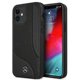 Mercedes MEHCP12SCDOBK iPhone 12 mini 5,4 "sort/sort hårdkasse læder perforeret område