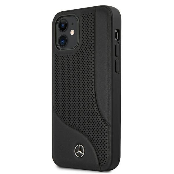 Mercedes MEHCP12SCDOBK iPhone 12 mini 5,4 "sort/sort hårdkasse læder perforeret område