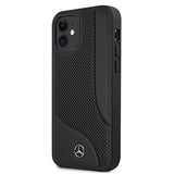 Mercedes MEHCP12SCDOBK iPhone 12 mini 5,4 "sort/sort hårdkasse læder perforeret område