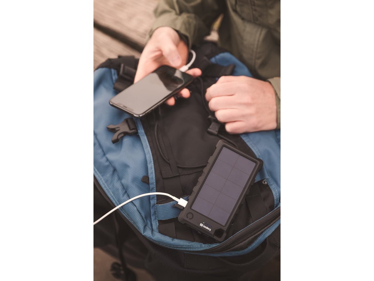 10.000 mAh Outdoor Solar PowerBank, Black