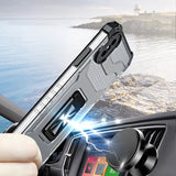 Crystal Ring Case Kickstand Tough Rugged Cover til iPhone XS Max rød