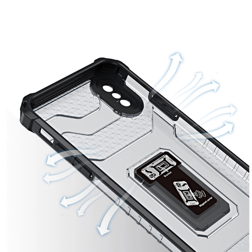 Crystal Ring Case Kickstand Tough Rugged Cover til iPhone XS Max rød