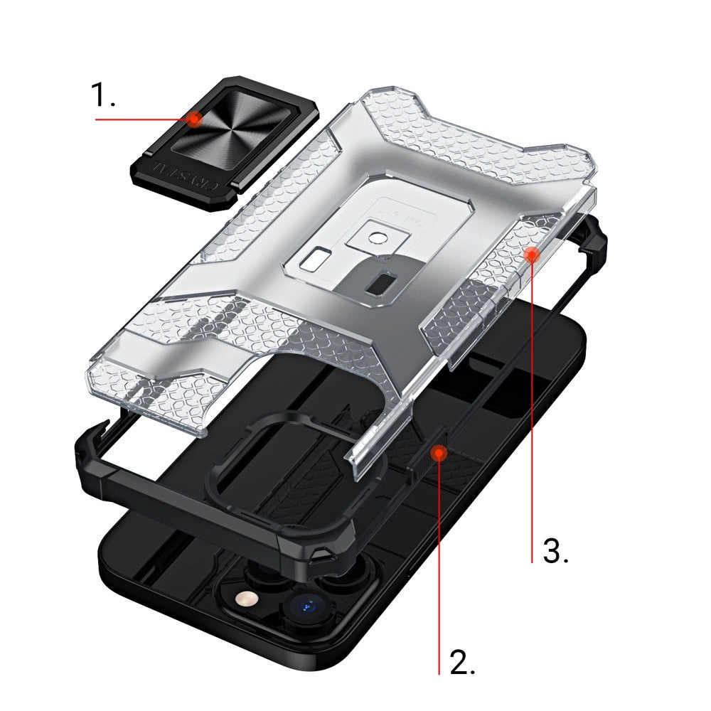 Crystal Ring Case Kickstand Tough Rugged Cover til iPhone 12 Pro Max sort