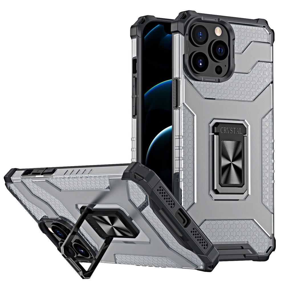 Crystal Ring Case Kickstand Tough Rugged Cover til iPhone 12 Pro Max sort