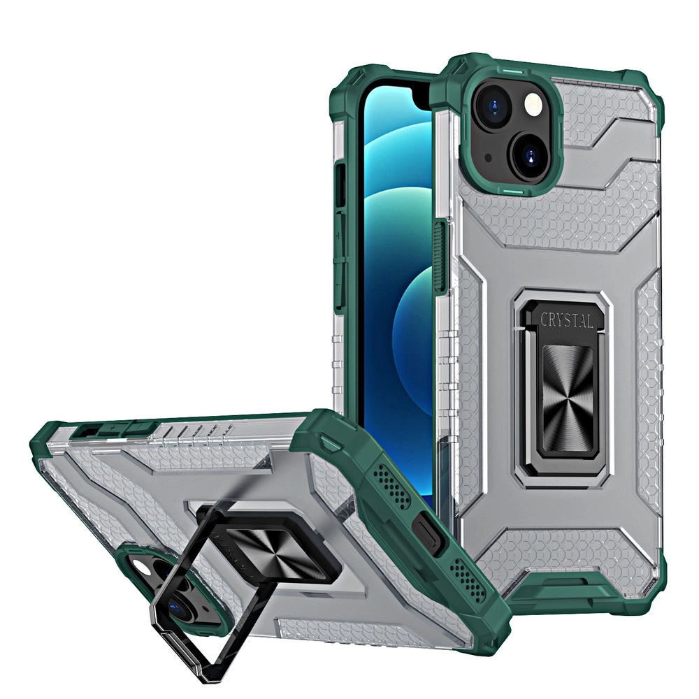 Crystal Ring Case Kickstand Tough Rugged Cover til iPhone 13 mini grøn