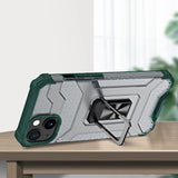 Crystal Ring Case Kickstand Tough Rugged Cover til iPhone 13 grøn