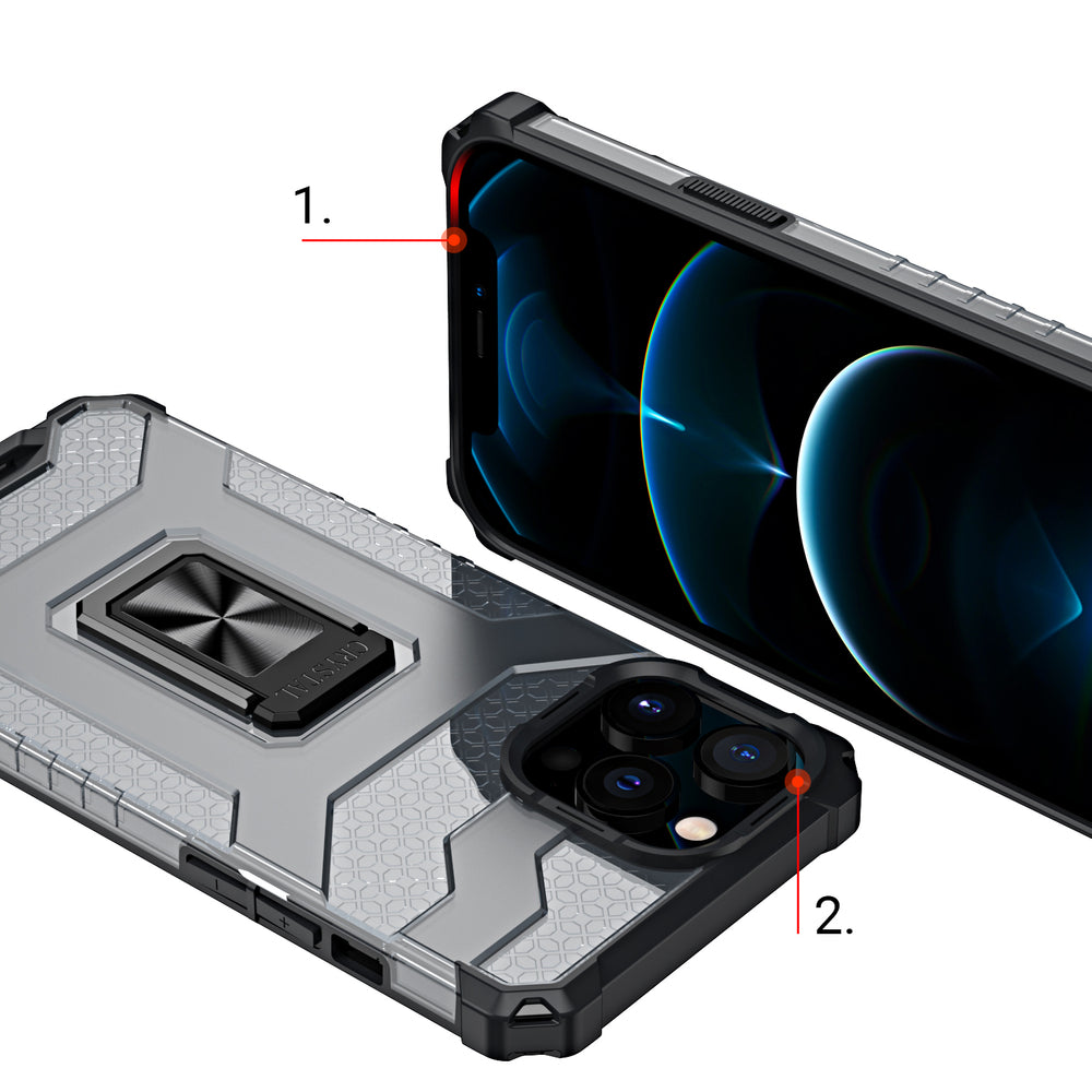 Crystal Ring Case Kickstand Tough Rugged Cover til iPhone 13 Pro grøn
