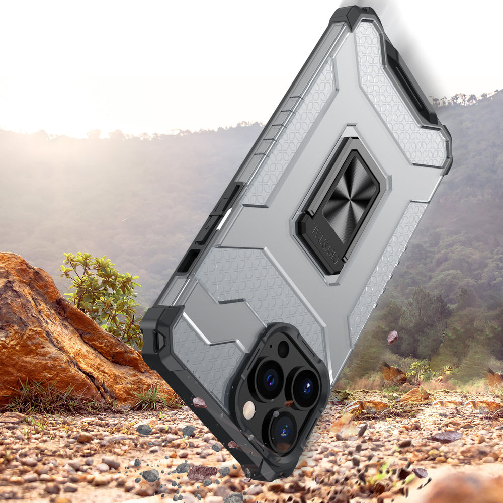 Crystal Ring Case Kickstand Tough Rugged Cover til iPhone 13 Pro grøn