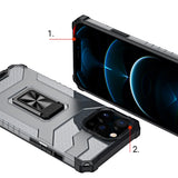 Crystal Ring Case Kickstand Tough Rugged Cover til iPhone 13 Pro Max blå