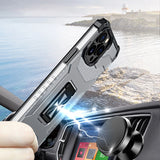 Crystal Ring Case Kickstand Tough Rugged Cover til iPhone 13 Pro Max blå