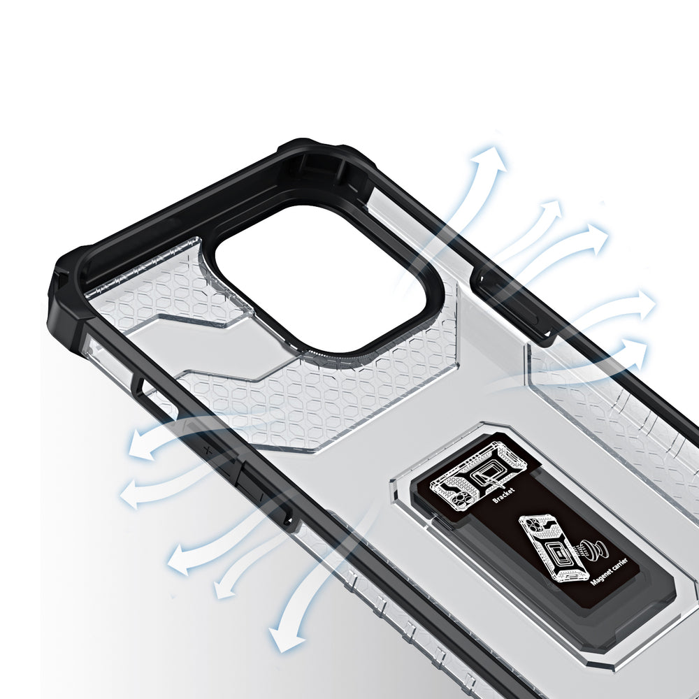 Crystal Ring Case Kickstand Tough Rugged Cover til iPhone 13 Pro Max blå
