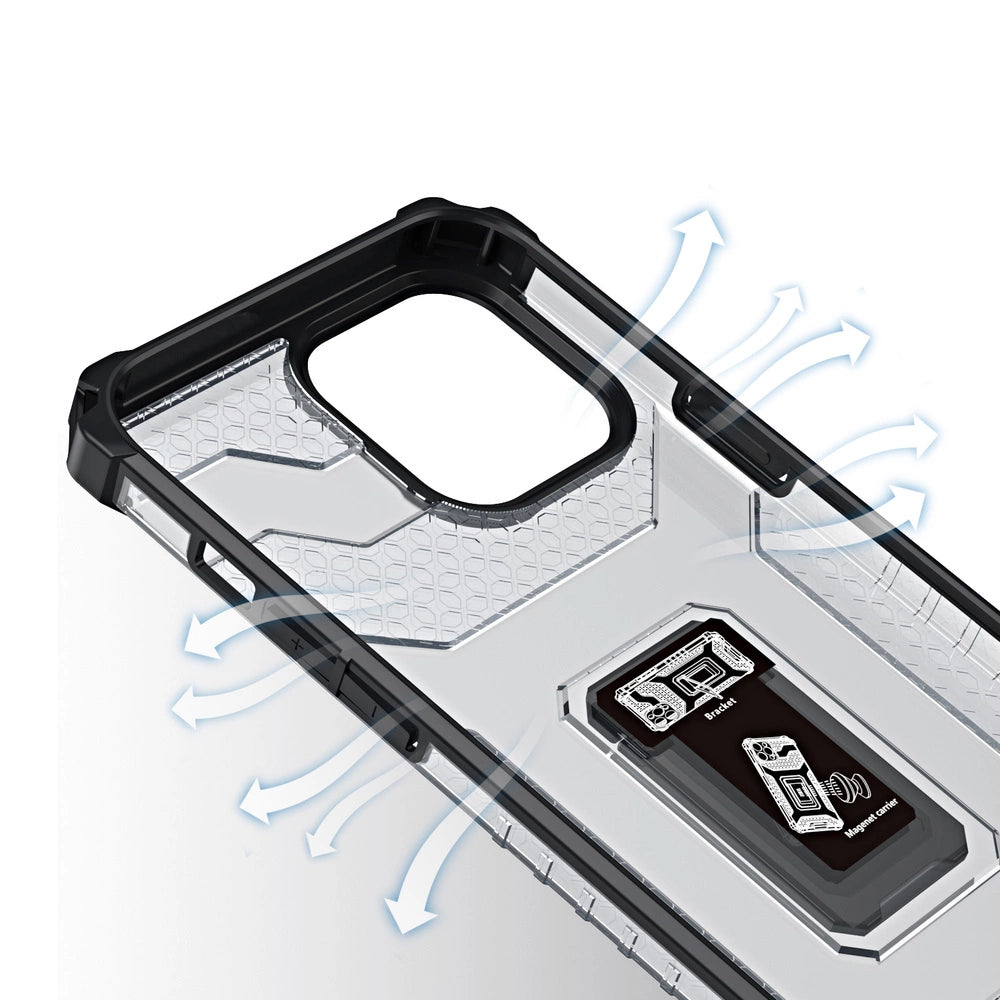 Crystal Ring Case Kickstand Tough Rugged Cover til iPhone 13 Pro Max blå