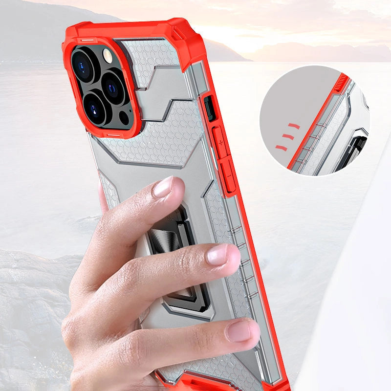 Crystal Ring Case Kickstand Tough Rugged Cover til iPhone 13 Pro Max blå