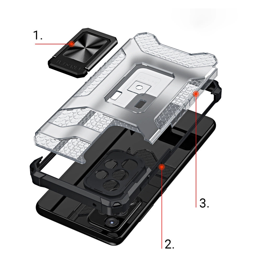 Crystal Ring Case Kickstand Tough Rugged Cover til Samsung Galaxy A72 4G blå