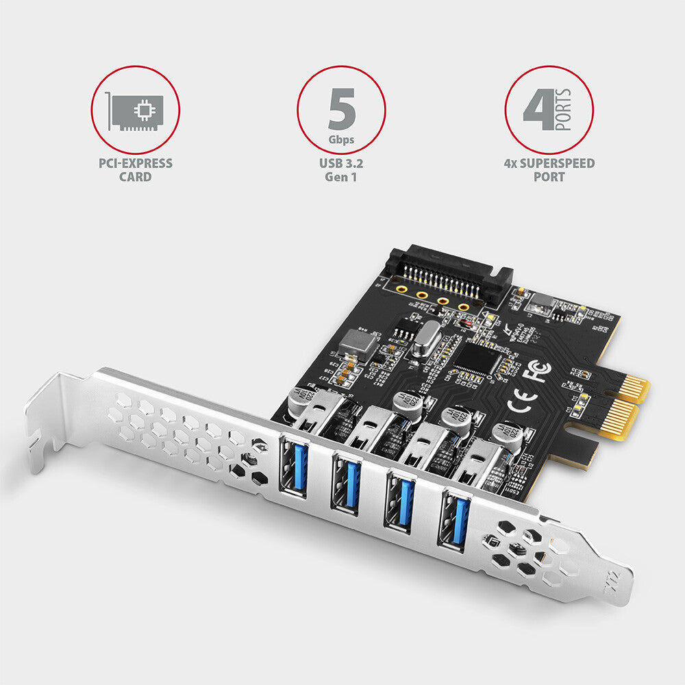 Axagon PCEU-43RS interface-kort/adapter Intern USB 3.2 Gen 1 (3.1 Gen 1)