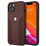 Etui BMW BMHCP13MRSPPR iPhone 13 6,1" rød/rød hårdkasse Læder Curve Perforat
