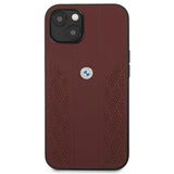 Etui BMW BMHCP13MRSPPR iPhone 13 6,1" rød/rød hårdkasse Læder Curve Perforat