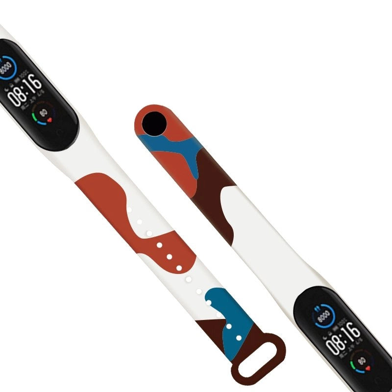 Strap Moro band til Xiaomi Mi Band 3 / 4 silikone rem ur armbånd mønster 8