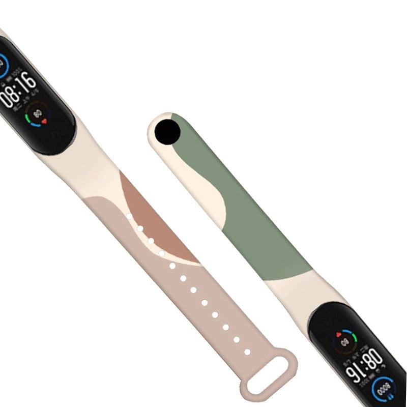 Strap Moro band til Xiaomi Mi Band 5 / 6 silikone rem ur armbånd mønster 4