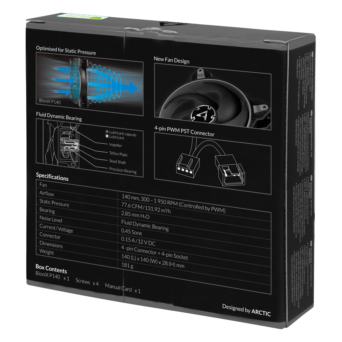 ARCTIC BioniX P140 Computerkabinet Ventilator 14 cm Grå