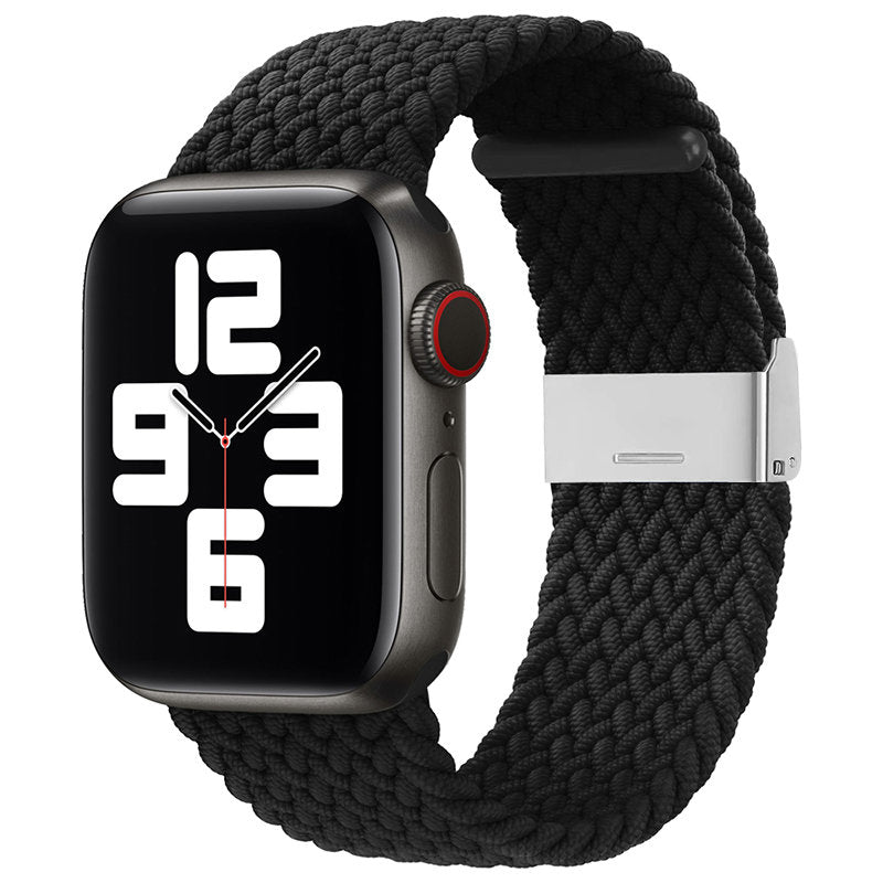 Trådt stofstrop armbånd Strop stofstrop for Apple Watch 38 / 40 / 41 mm - sort