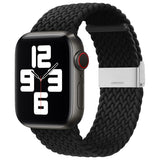 Trådt stofstrop armbånd Strop stofstrop for Apple Watch 38 / 40 / 41 mm - sort