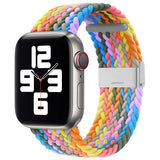 Trådt stof remme armbånd remme stof band til Apple Watch 42 / 44 / 45 / 49 mm - Multicolor
