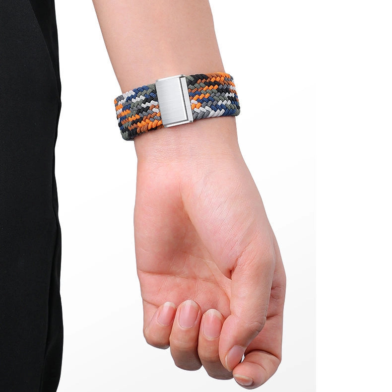 Trådede stofstropper Armbånd Stropper Stofstropper Band til Apple Watch 42 / 44 / 45 / 49 mm - sort og hvid