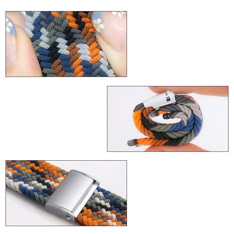 Trådede stofstropper Armbånd Stropper Stofstropper Band til Apple Watch 42 / 44 / 45 / 49 mm - sort og hvid