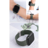 Trådede stofstropper Armbånd Stropper Stofstropper Band til Apple Watch 42 / 44 / 45 / 49 mm - sort og hvid