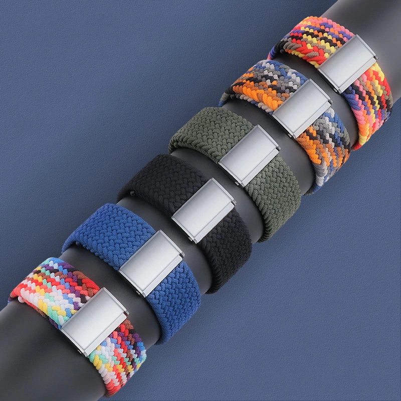 Trådede stofstropper Armbånd Stropper Stofstropper Band til Apple Watch 42 / 44 / 45 / 49 mm - sort og hvid