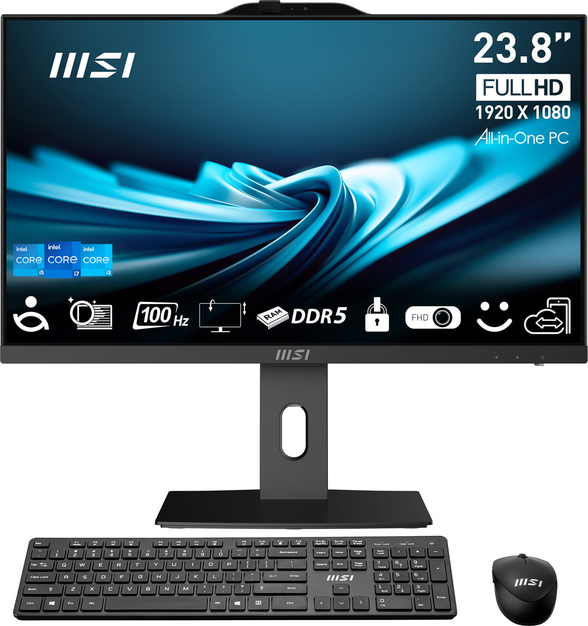 MSI Pro AP242P 14M-1096XEU Intel(R) Core™ i7 i7-14700 60.5 cm (23.8") 1920 x 1080 pixels Touchscreen All-in-One PC 16 GB DDR5-SDRAM 1 TB SSD Wi-Fi 6E (802.11ax) Black