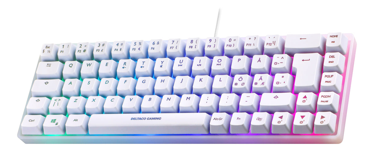 Deltaco Gaming WK70 60% keyboard, semi transparent case whit