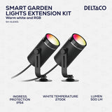 Deltaco SH-GLKEX01, Smart RGB havelys med varmt hvidt lys, udvidelsessæt, sort