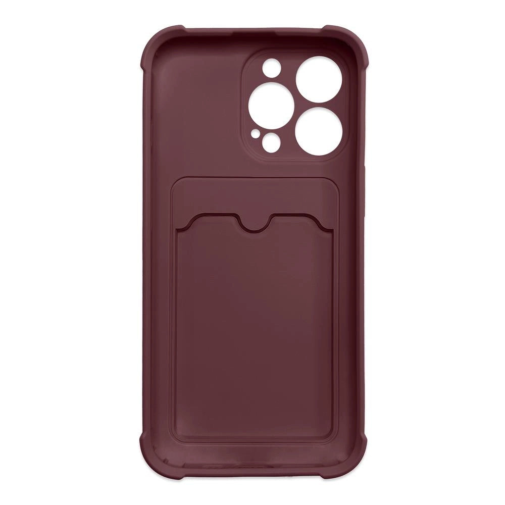 Card Armor Case Pouch Cover til iPhone 11 Pro Card Wallet Silicone Air Bag Armor Case Raspberry