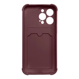 Card Armor Case Pouch Cover til iPhone 11 Pro Card Wallet Silicone Air Bag Armor Case Raspberry