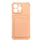 Card Armor Case Pouch Cover til iPhone 11 Pro Max Card Wallet Silicone Air Bag Armor Pink