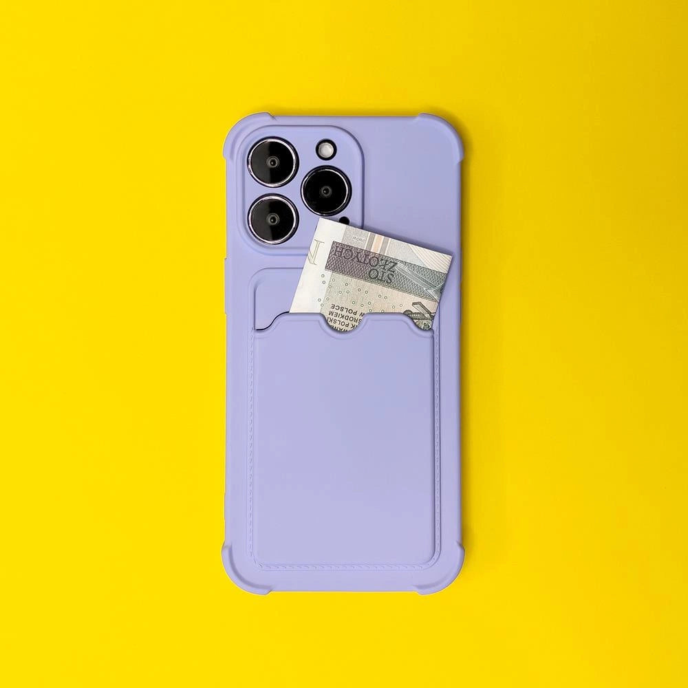 Card Armor Case Pouch Cover til iPhone 11 Pro Max Card Wallet Silicone Air Bag Armor Case Raspberry