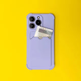 Card Armor Case Pouch Cover til iPhone 11 Pro Max Card Wallet Silicone Air Bag Armor Case Raspberry