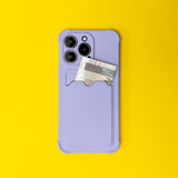 Card Armor Case Pouch Cover for iPhone 11 Pro Max Card Wallet Silicone Air Bag Armor Cover Orange