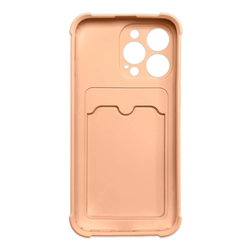 Card Armor Case Pouch Cover til iPhone 13 Mini Card Wallet Silicone Air Bag Armor Pink