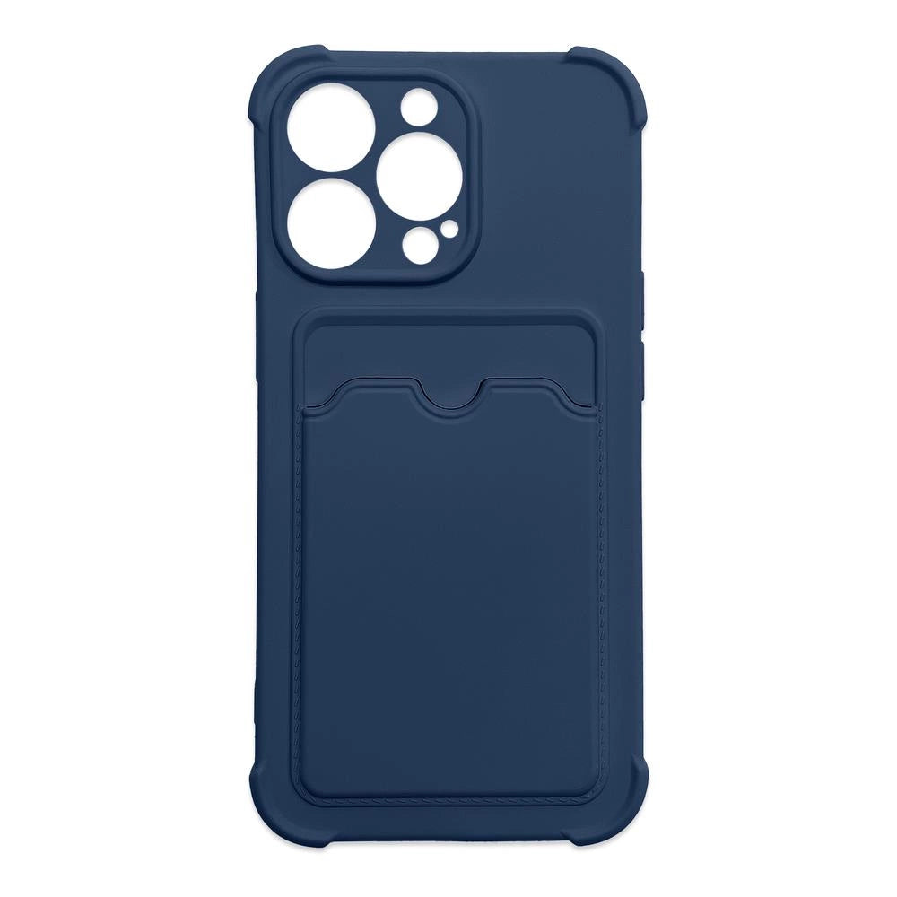 Card Armor Case Pouch Cover til iPhone 13 Mini Card Wallet Silicone Air Bag Armor Case Navy Blue