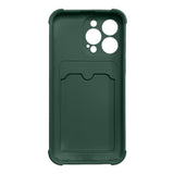 Card Armor Case Pouch Cover For Samsung Galaxy A22 4G Card Wallet Silicone Armor Cover Air Bag Green