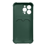 Card Armor Case Pouch Cover For Samsung Galaxy A22 4G Card Wallet Silicone Armor Cover Air Bag Grøn