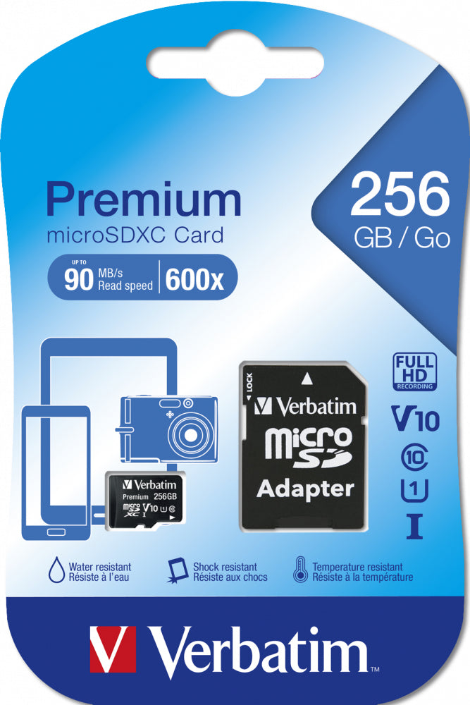 Verbatim Premium U1 256 GB MicroSDXC UHS-I Klasse 10