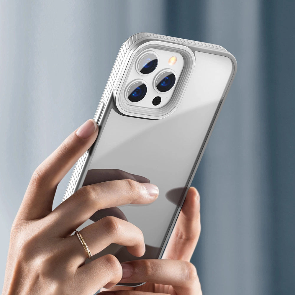 Baseus Crystal Phone Case Armor Case til iPhone 13 Pro med Gel Frame grå (ARJT000413)