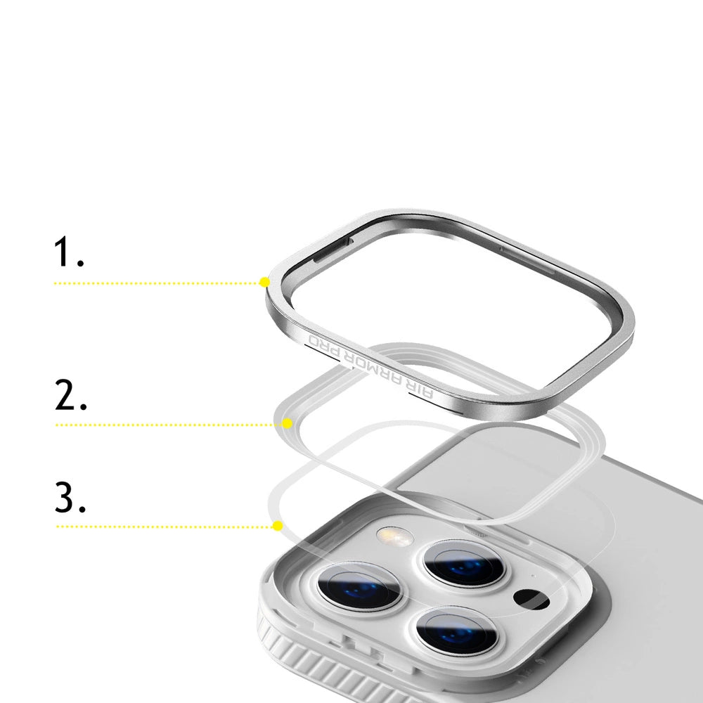 Baseus Crystal Phone Case Armor Case til iPhone 13 Pro med Gel Frame grå (ARJT000413)